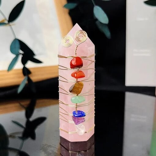 Pink Rose Quartz Super 7 Crystal Tower Pillar Wholesale 102055002