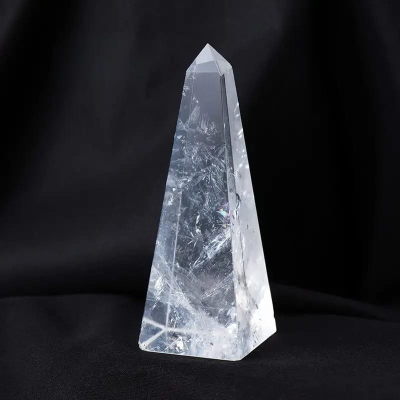 Clear Quartz Tower 3.94 in White 1.38 in