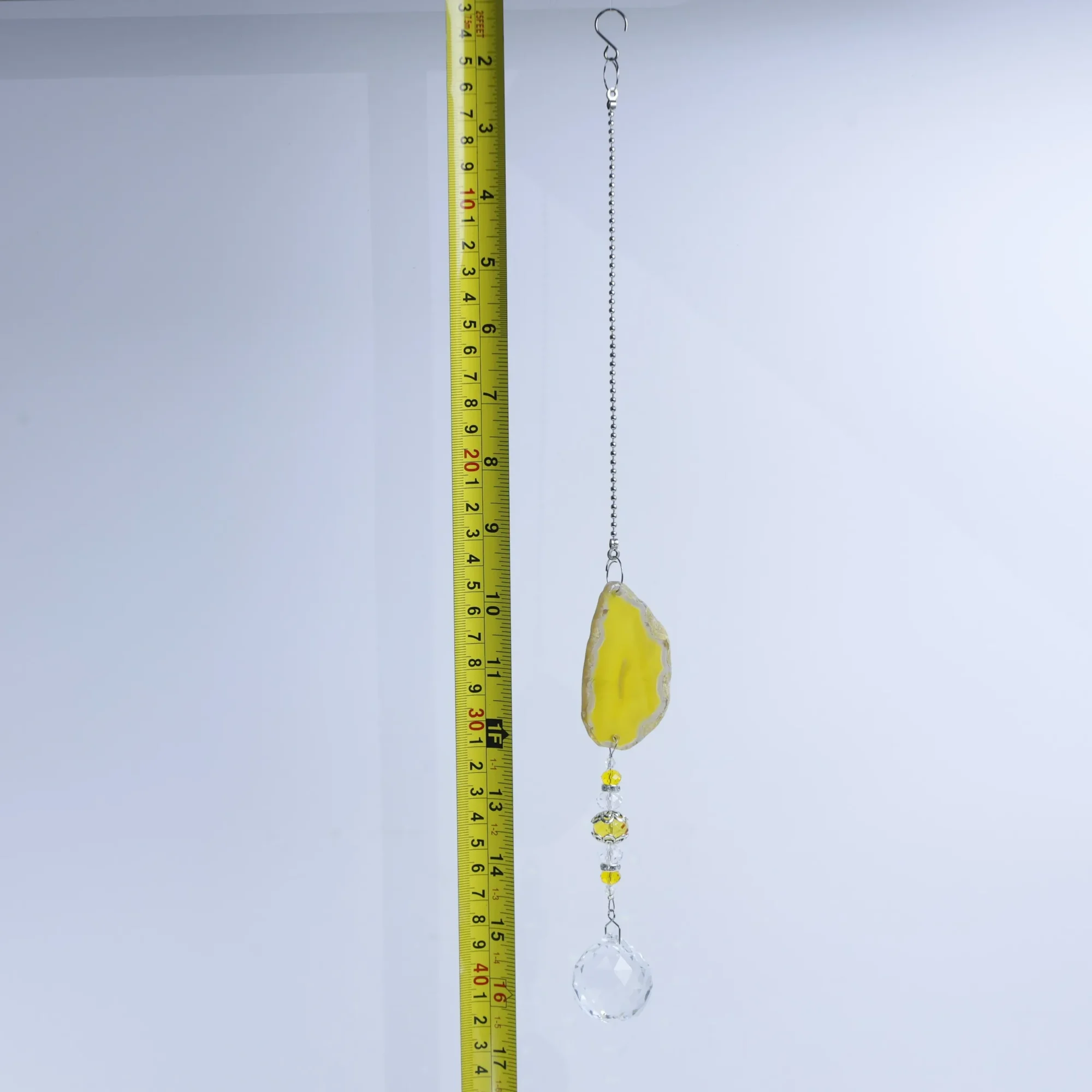 3-Color Dyed Natural Agate Slice Wind Chimes 15.7 in (1 Slices per Chime)-018017501-1