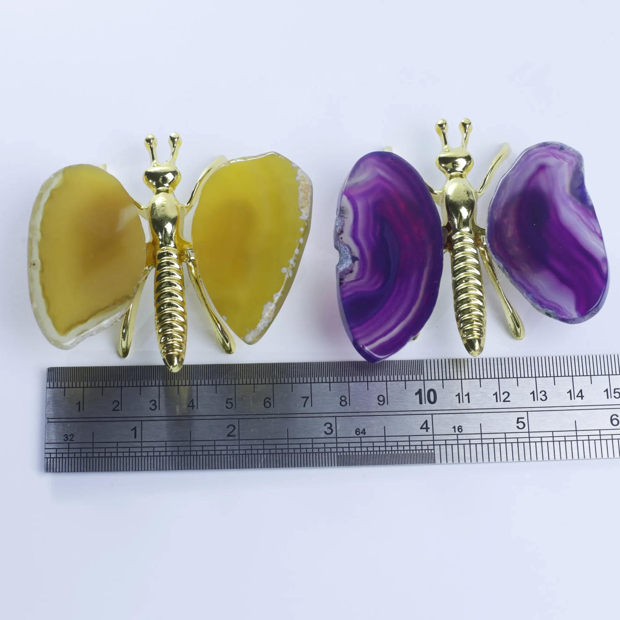 4-Color Natural Agate Slice Butterfly-011011001-0