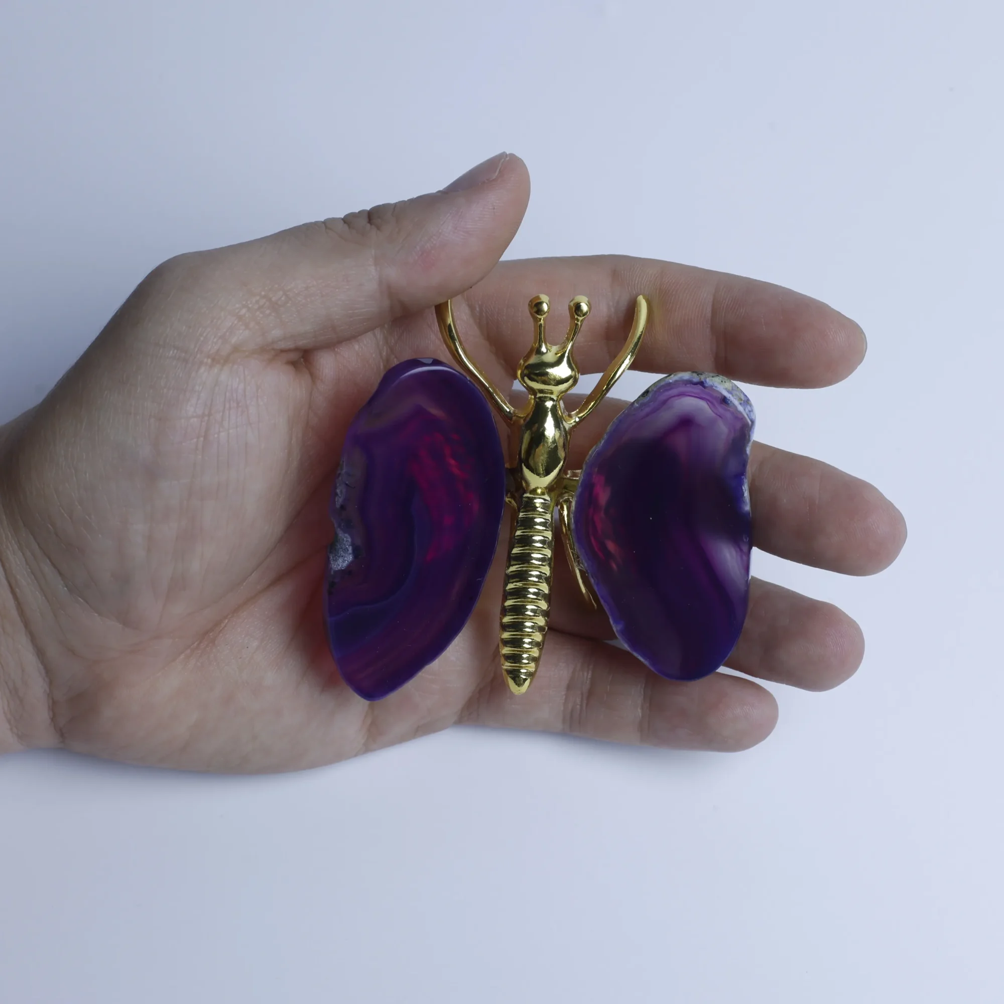 4-Color Natural Agate Slice Butterfly-011011001-1