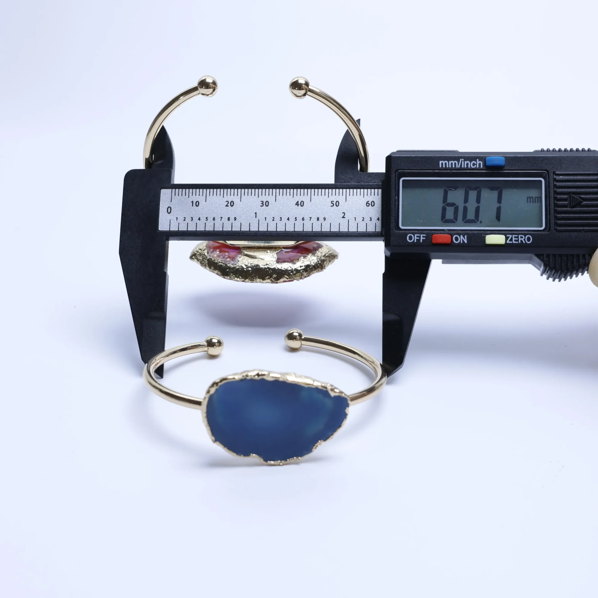 5-Color Agate Slice Adjustable Cuff Bracelet-029011401-1