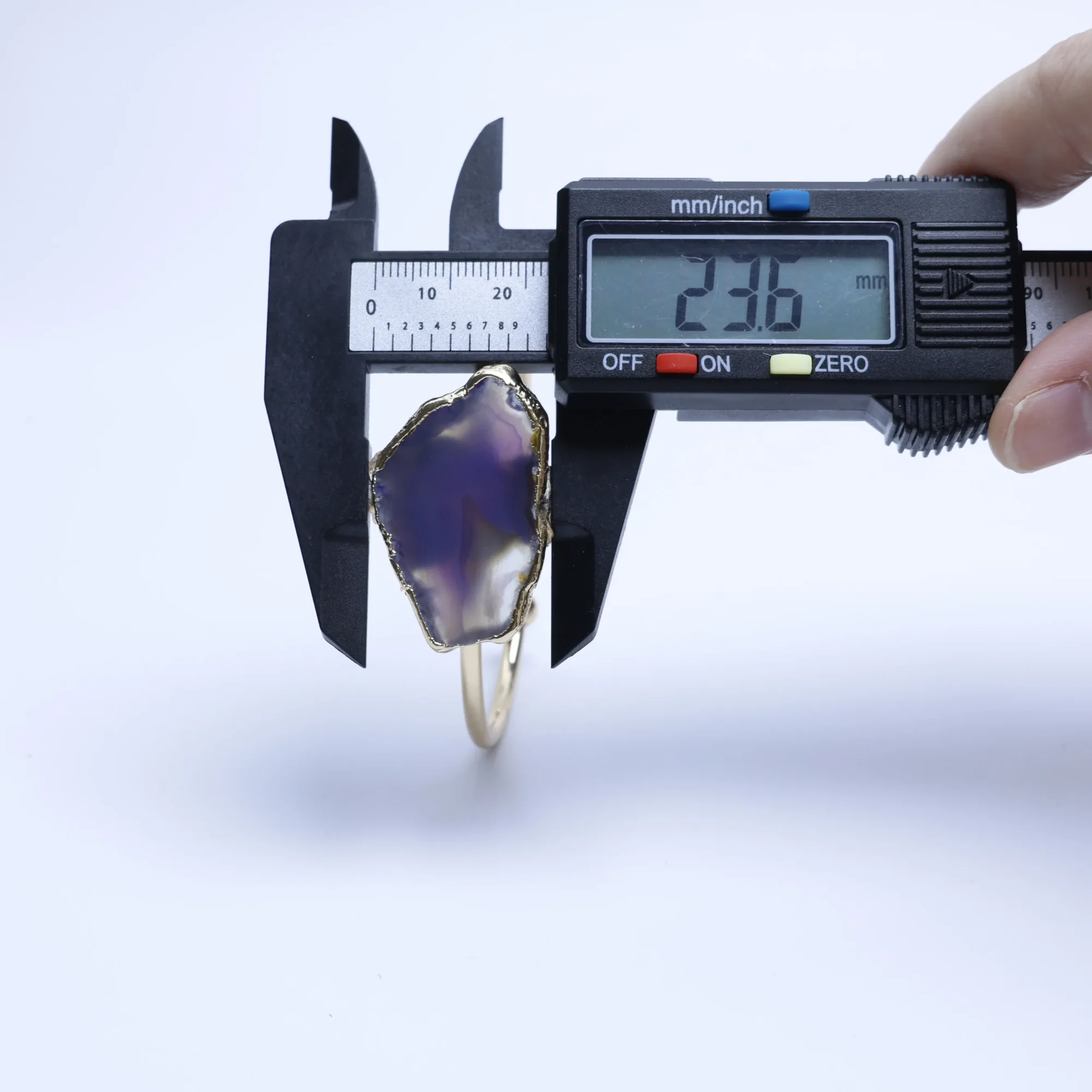 5-Color Agate Slice Adjustable Cuff Bracelet-029011401-2