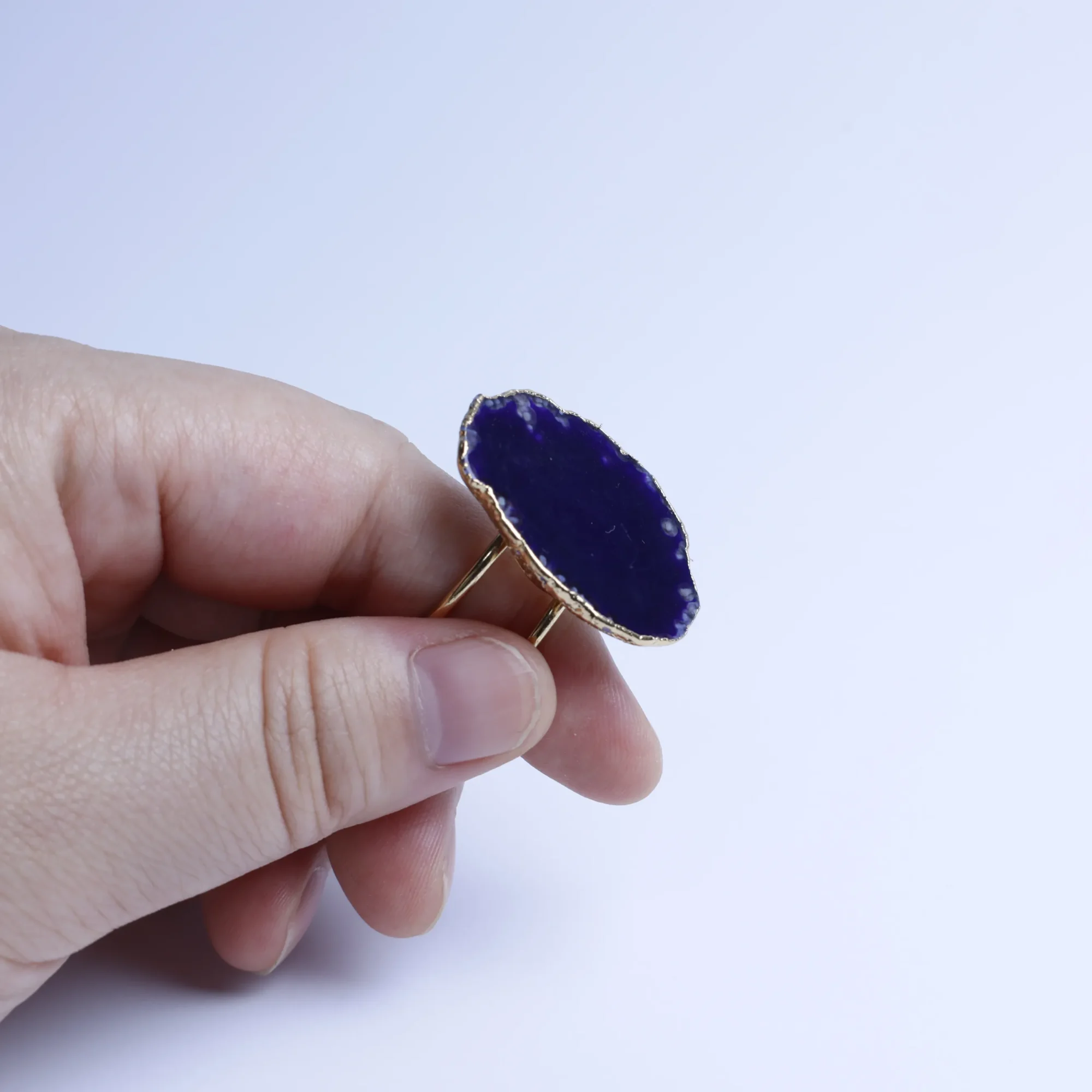 5-Color Agate Slice Adjustable Ring-029011304-3