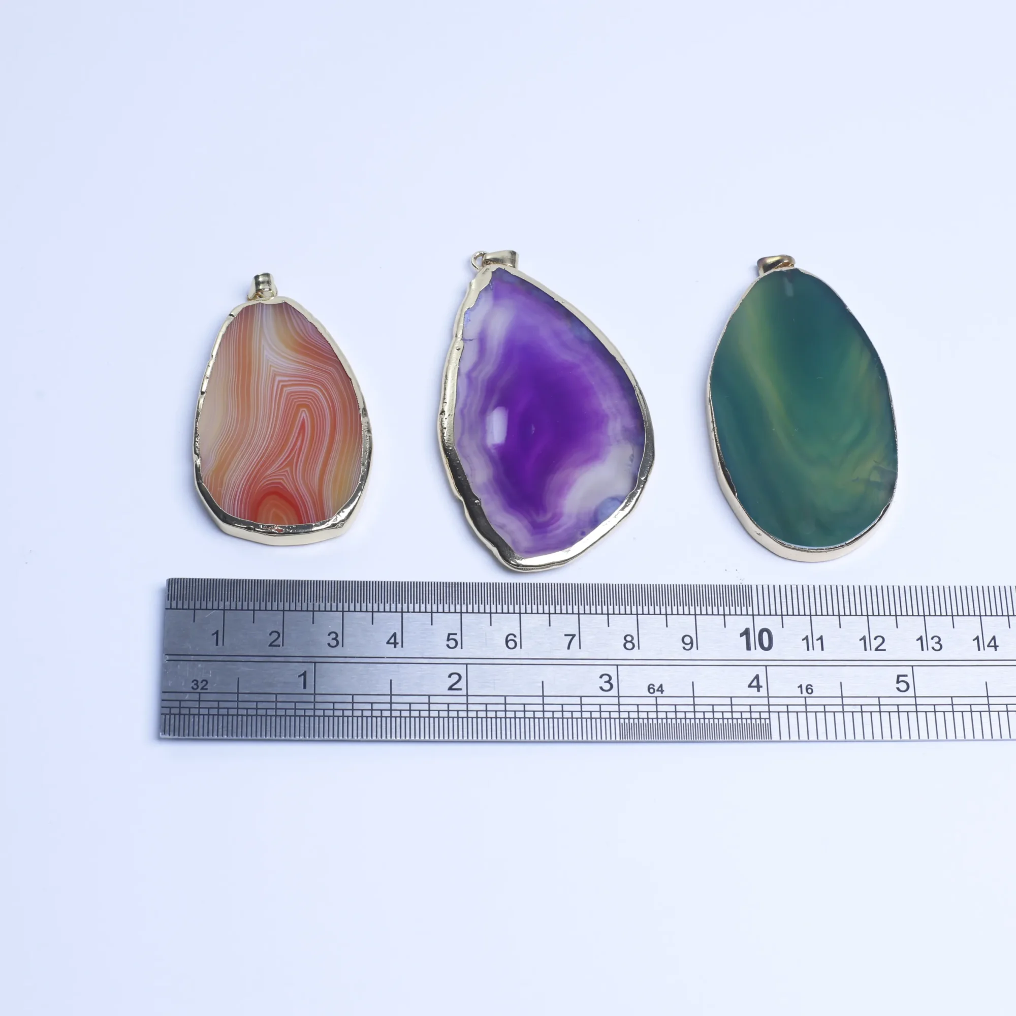 5-Color Agate Slice Pendant -029014702-0
