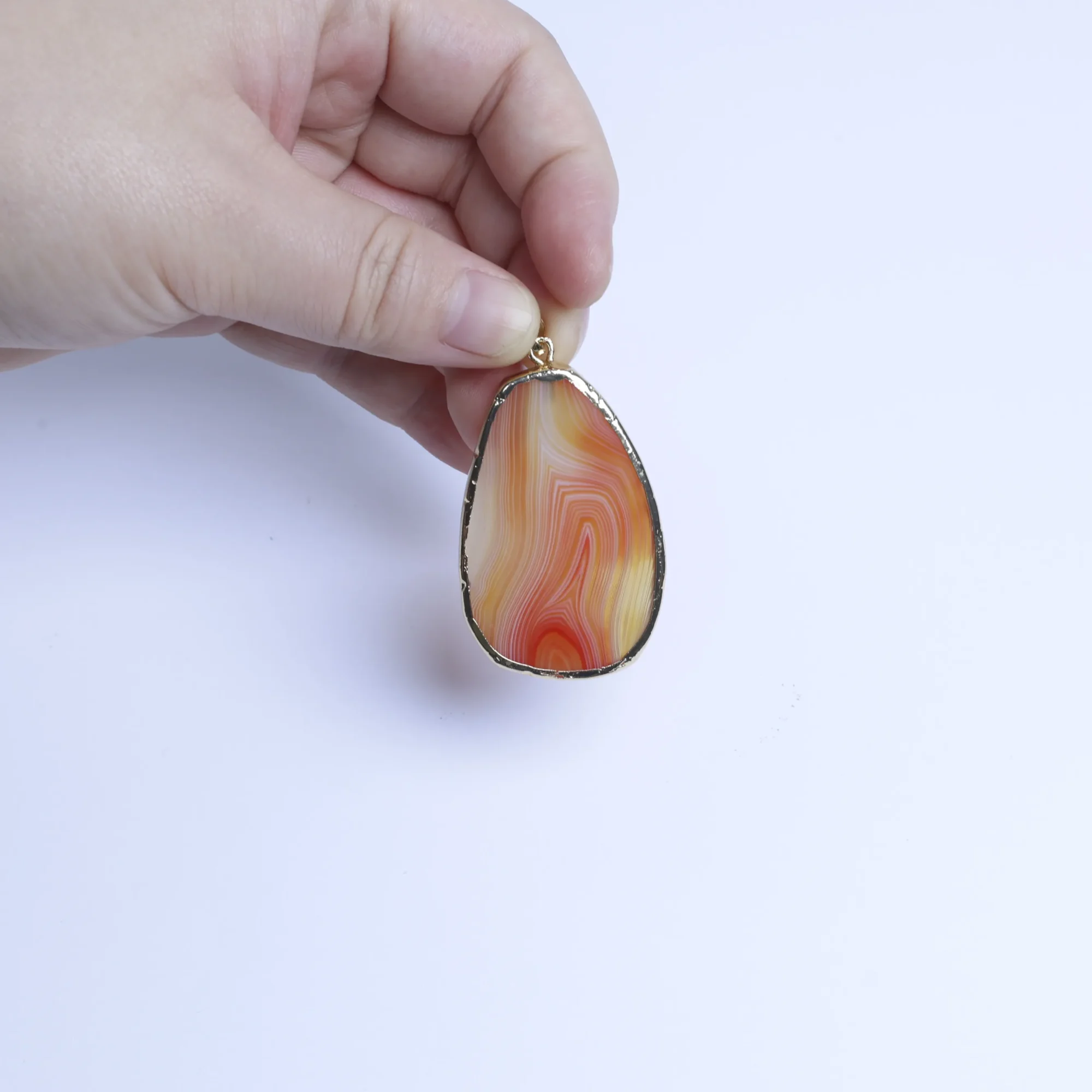 5-Color Agate Slice Pendant -029014702-1