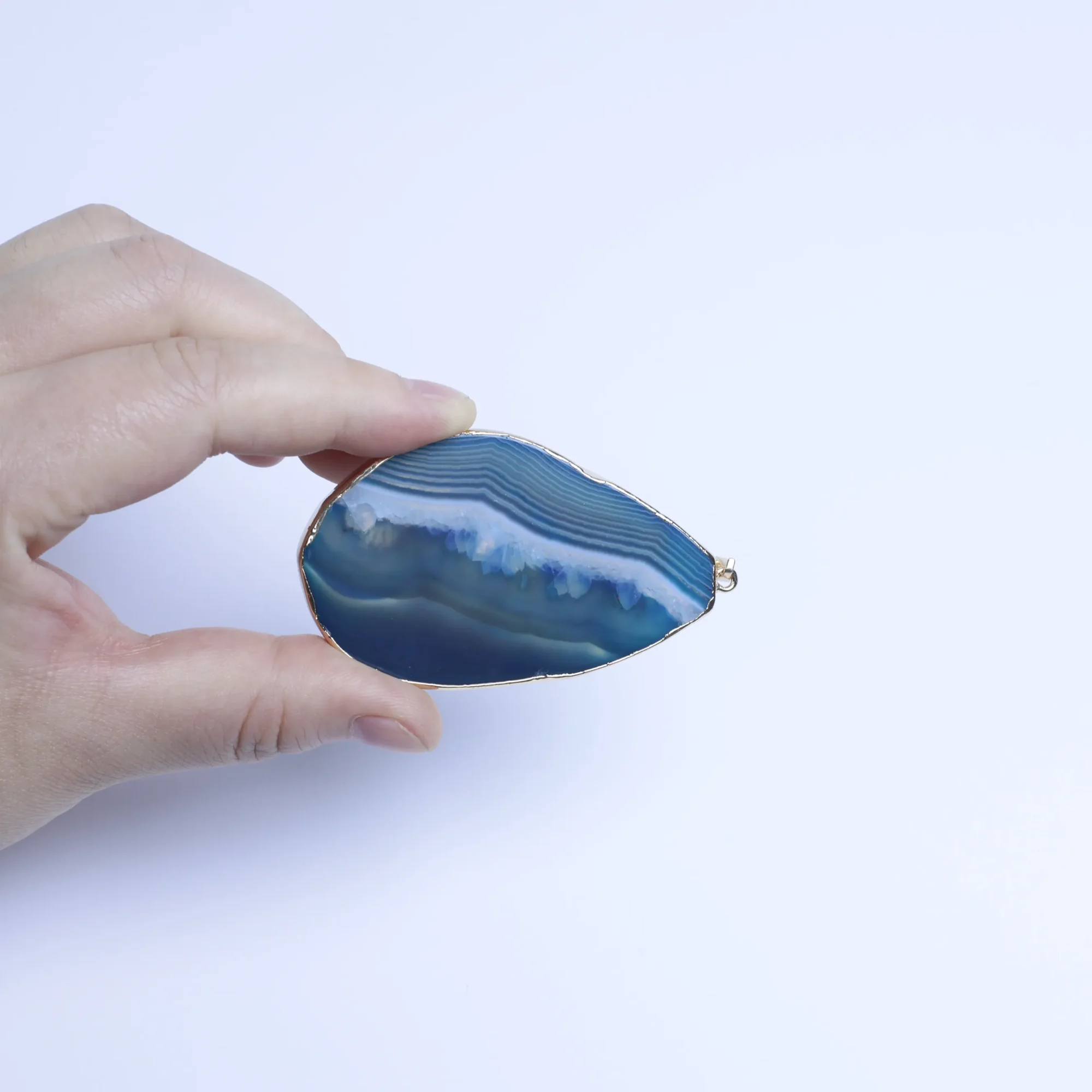 5-Color Agate Slice Pendant -029014702-2