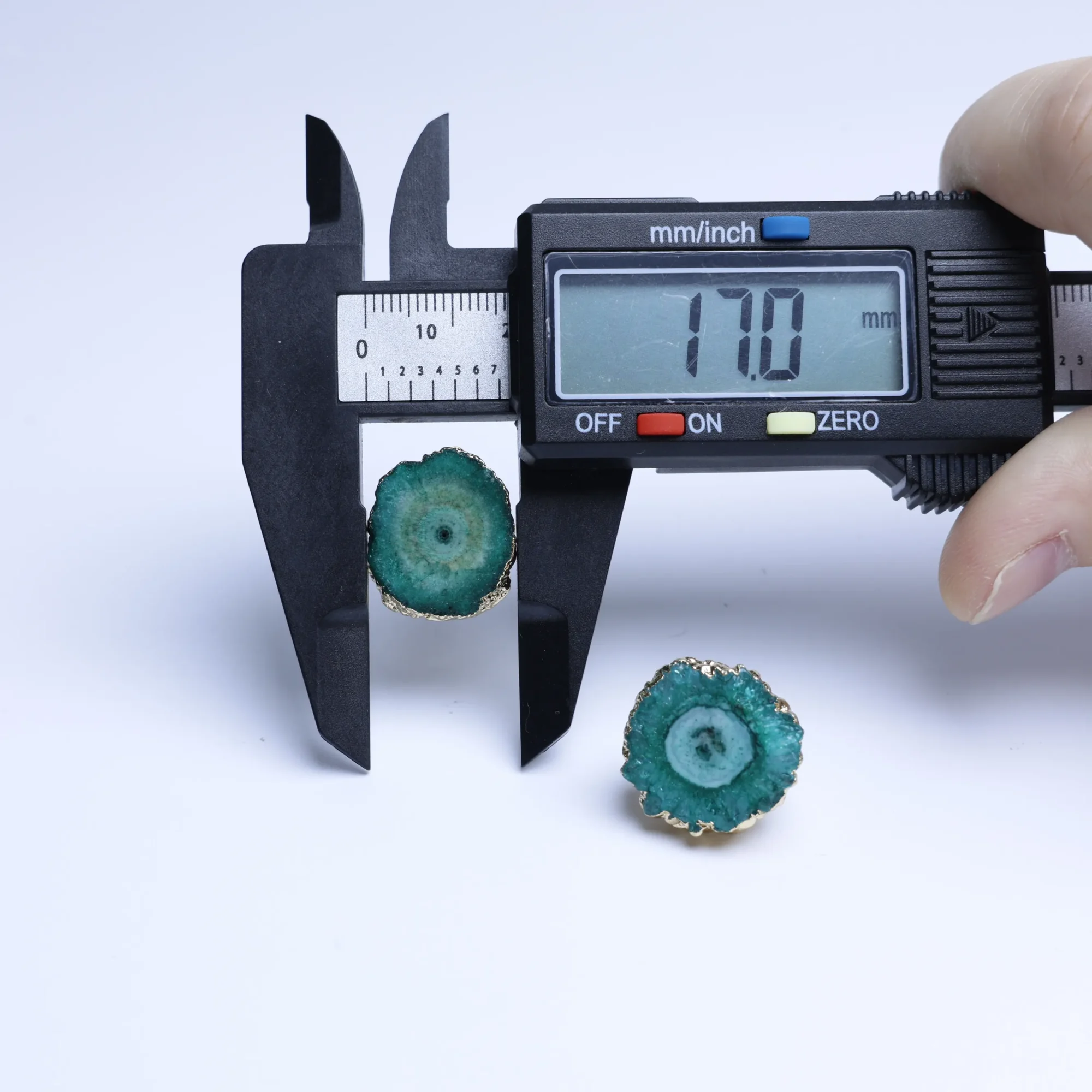 5-Color Dyed Agate Geode Slice Stud Earrings-032011101-3