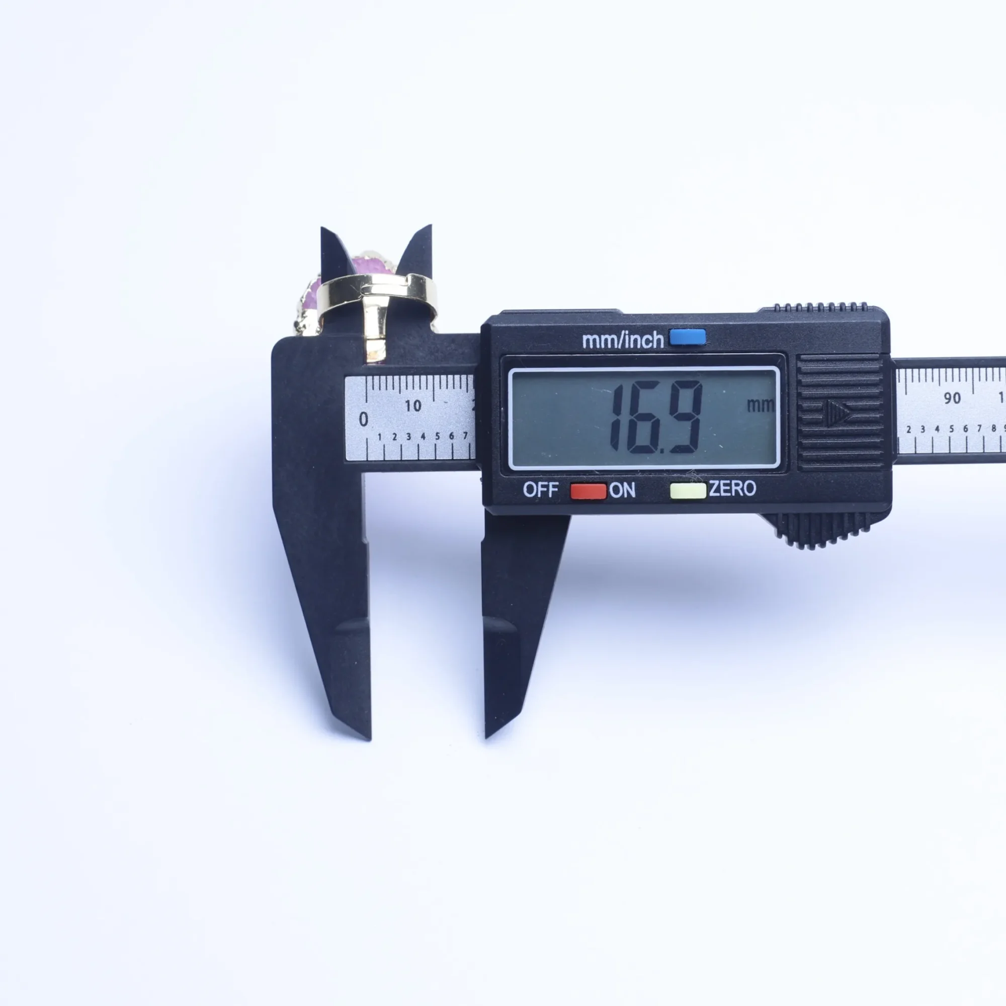 6-Color Agate Geode Slice Adjustable Ring with Gold-Plated Edge-034011302-5