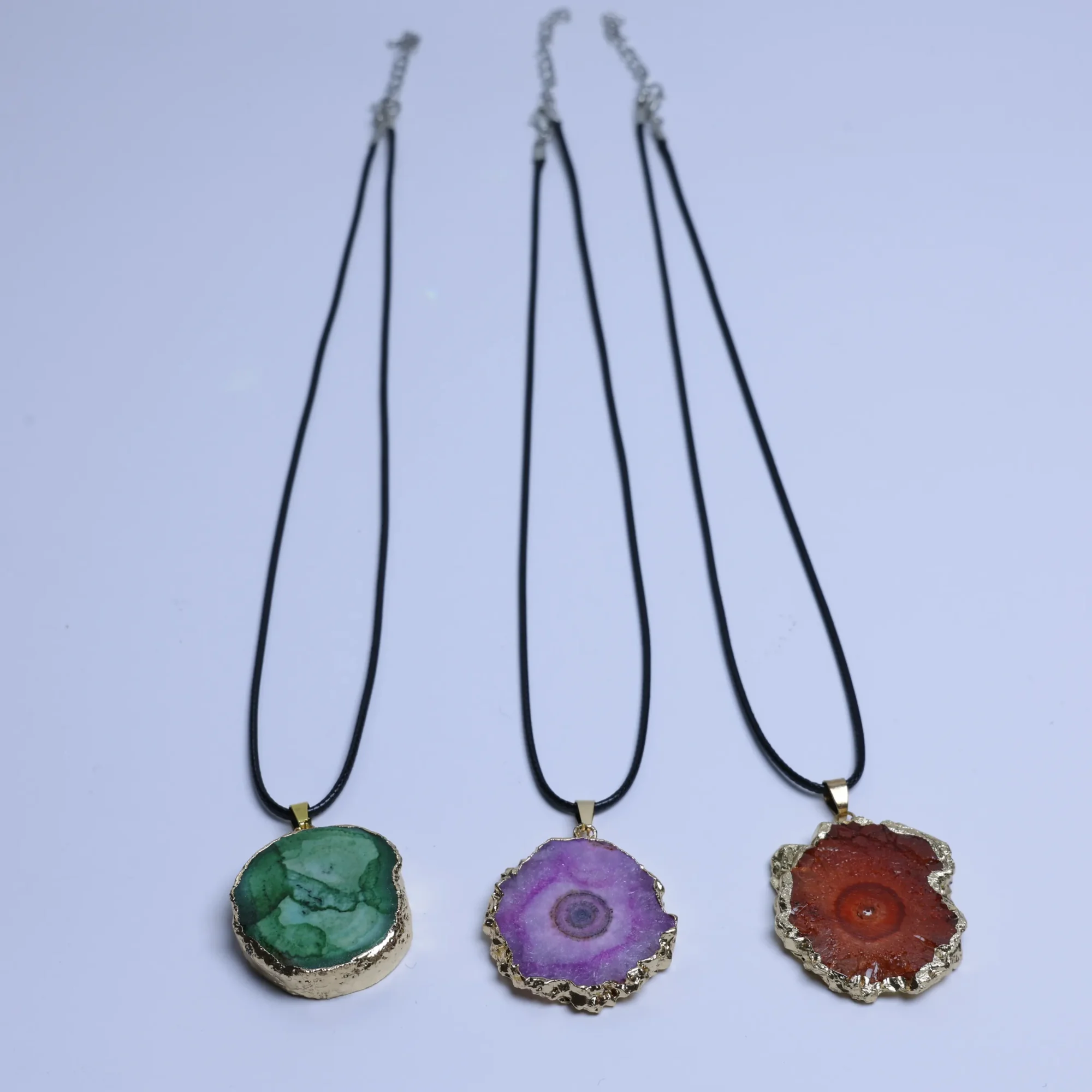 6-Color Small Agate Geode Slice Pendants-030014701-0