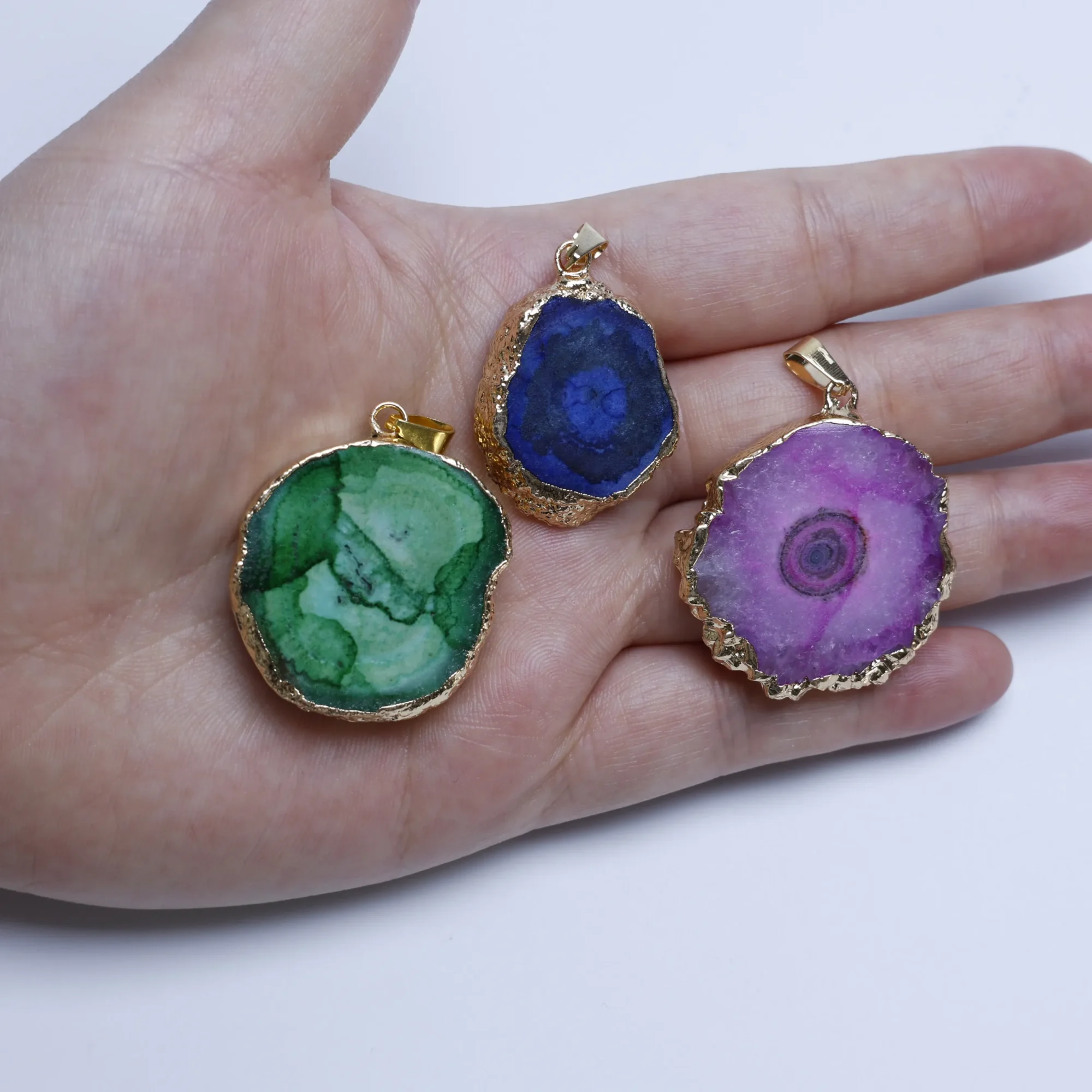 6-Color Small Agate Geode Slice Pendants-030014701-1