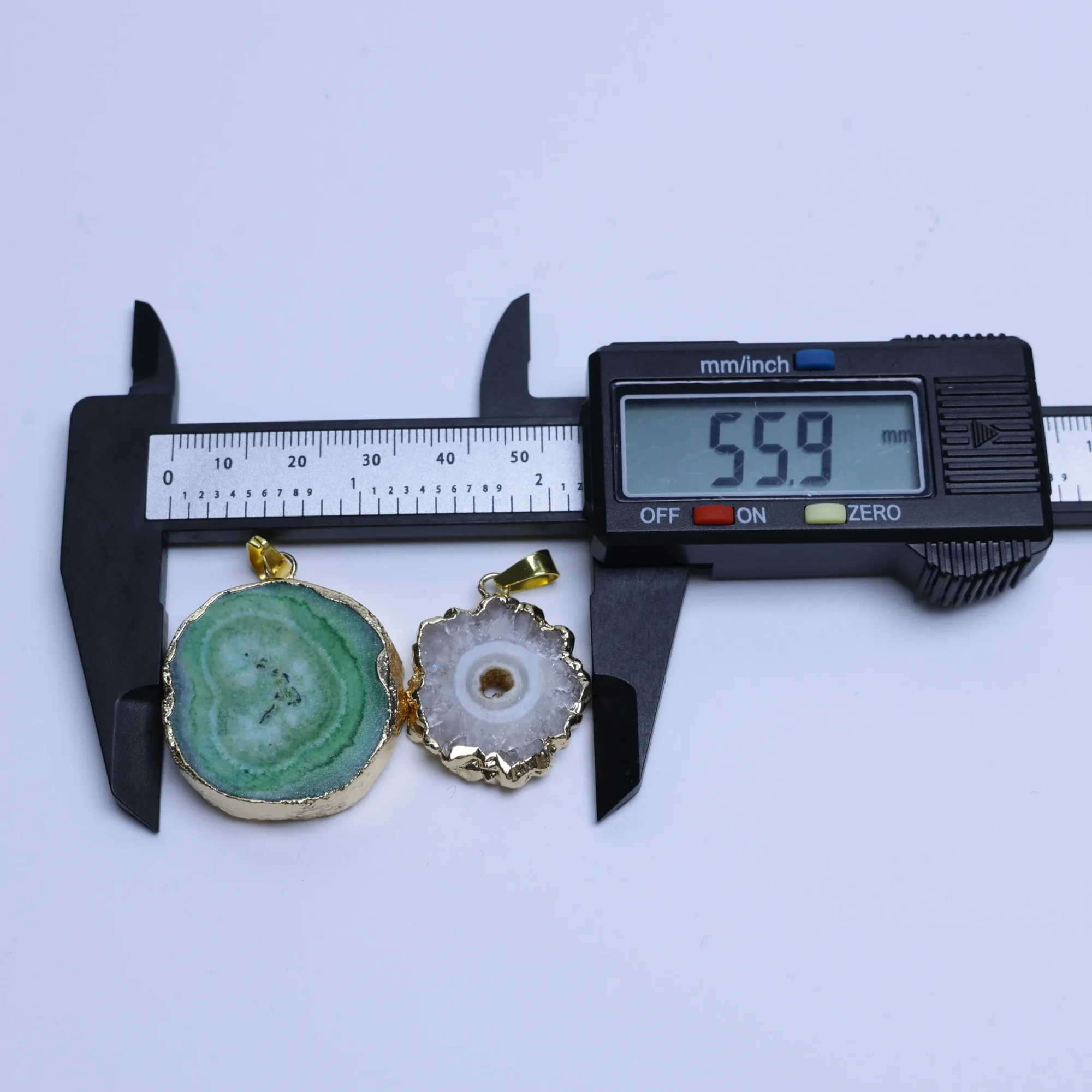 6-Color Small Agate Geode Slice Pendants-030014701-2