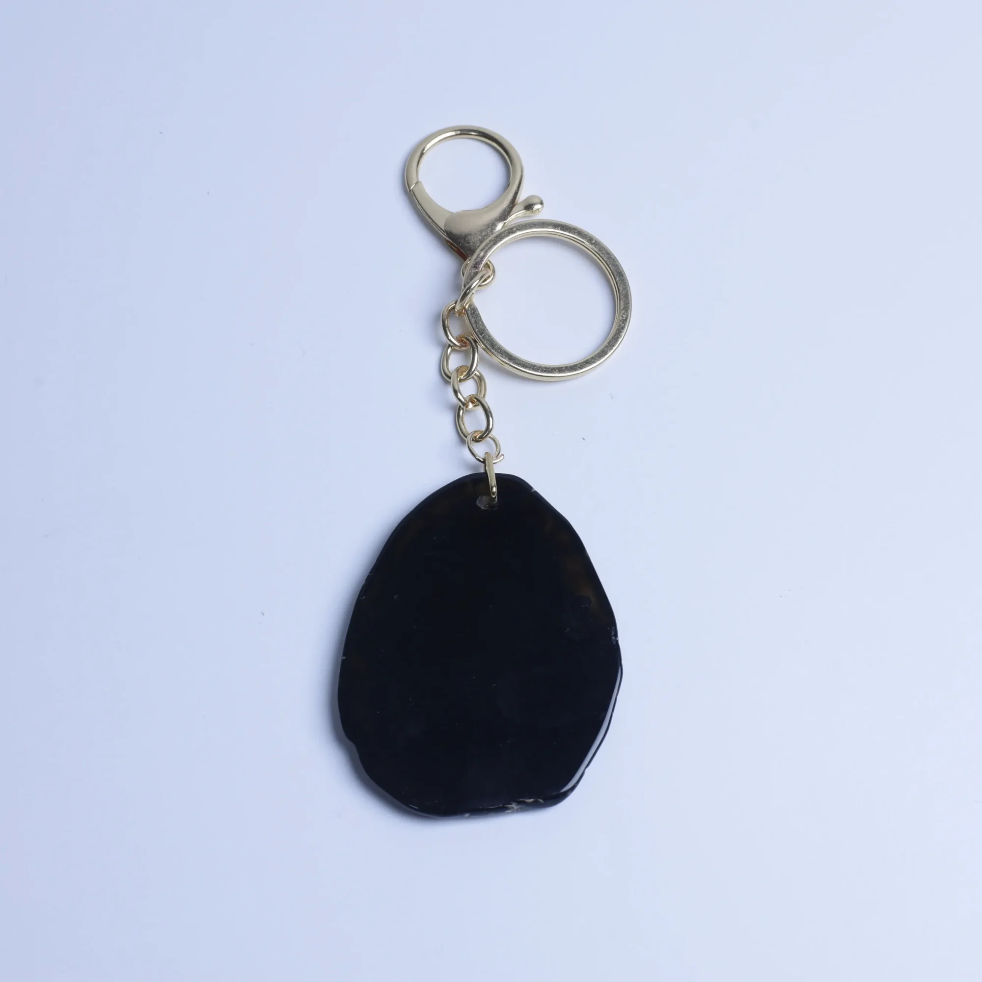 Black-Color Agate Slice Keychains-02601120101
