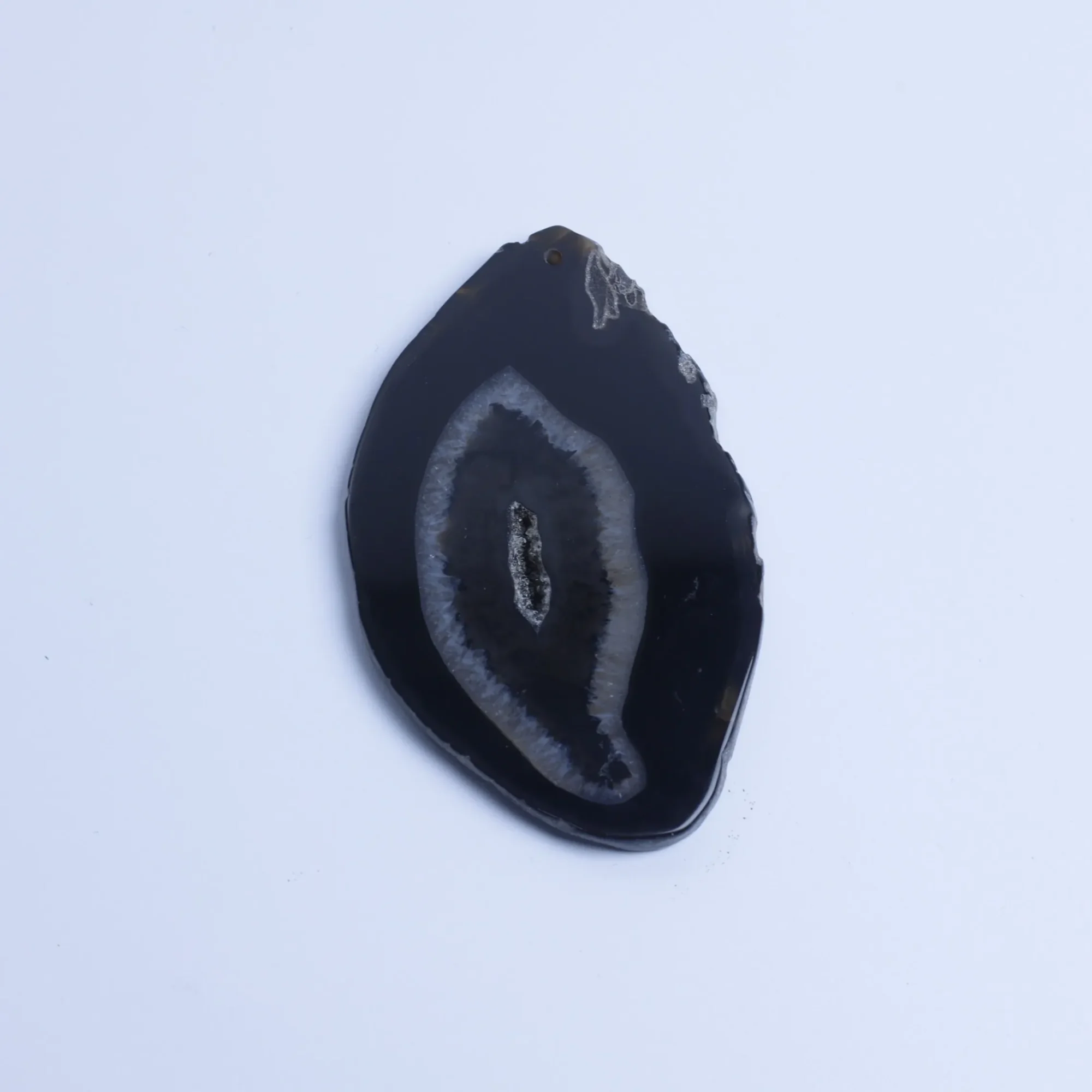 Black-Color Drilled Agate Slices Pendants-03901470206