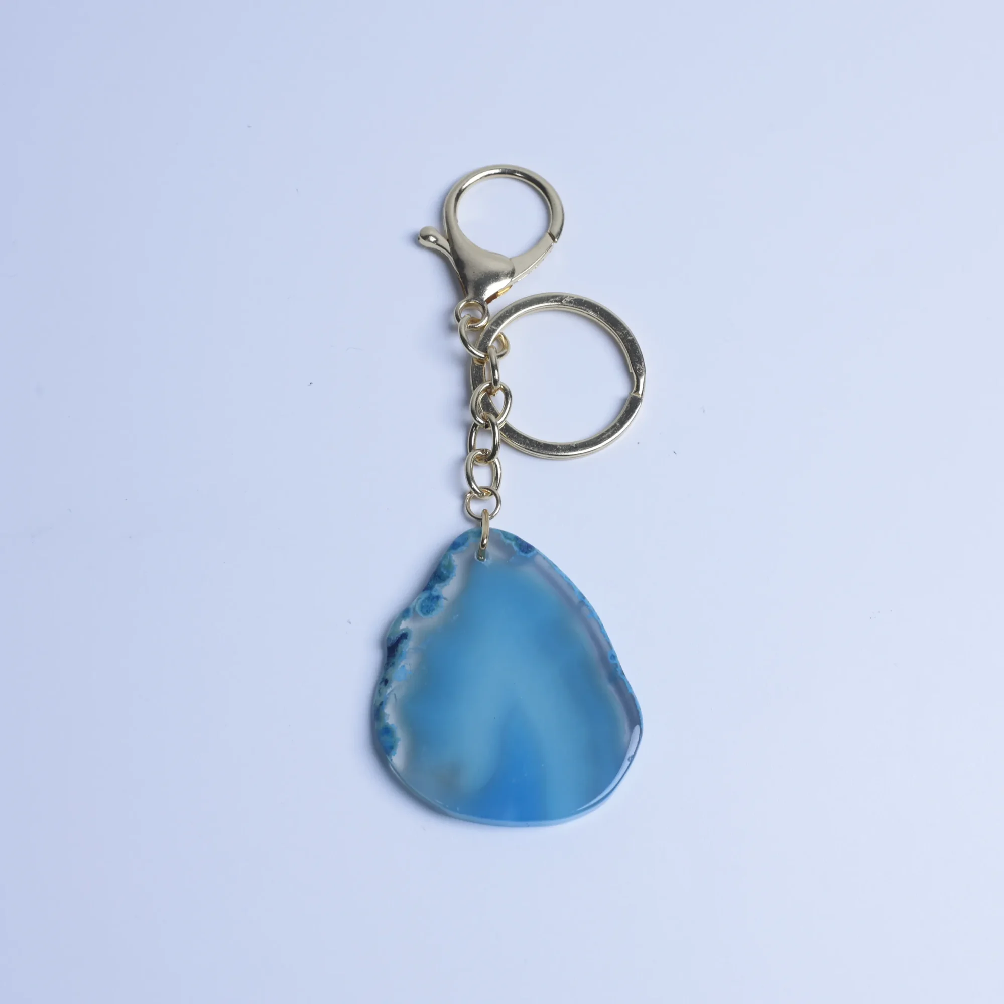 Blue-Color Agate Slice Keychains-02601120102