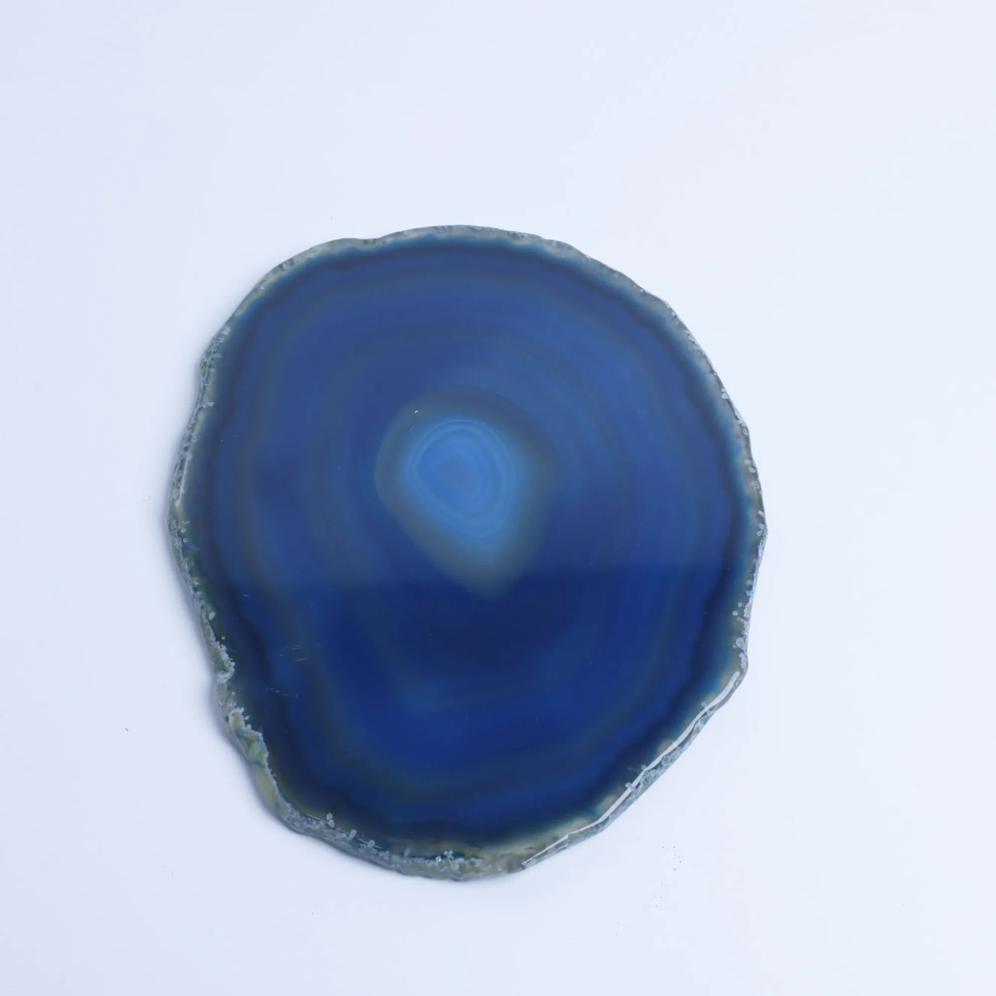 Blue-Color Crystal Agate Slices (2.6–3.3 in)-02001100102