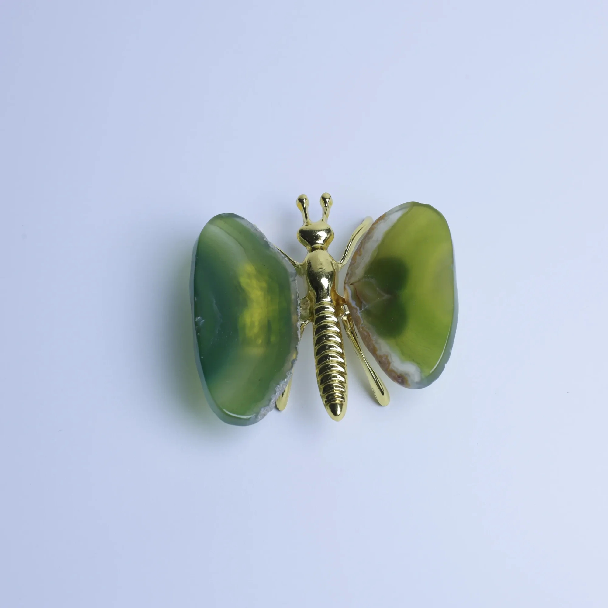 Green-Color Agate Slice Butterfly-01101100103