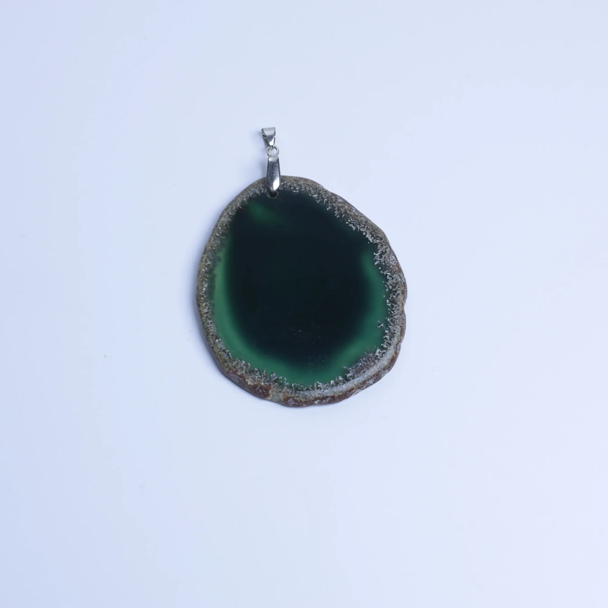 Green-Color Agate Slice Pendants-02701470107