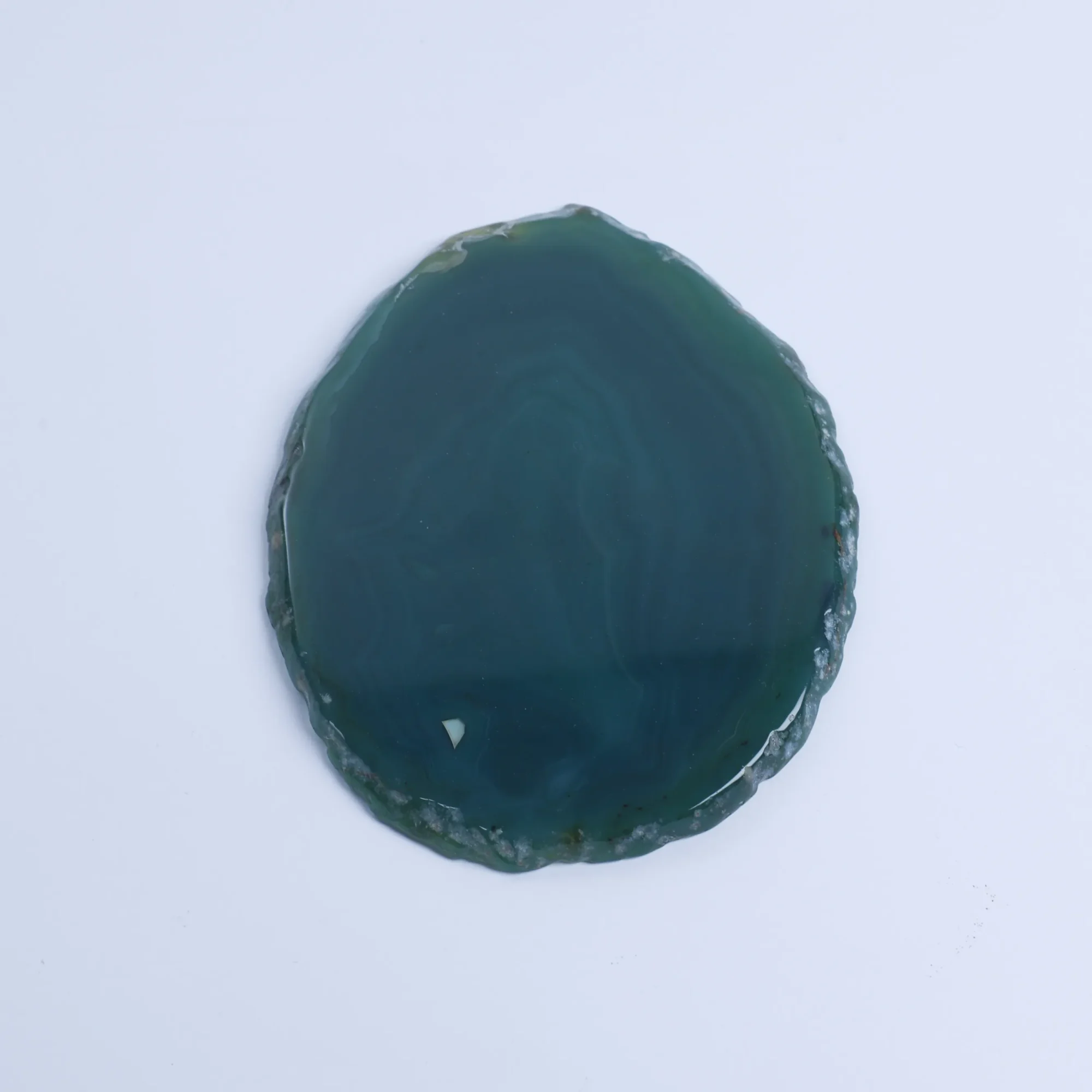 Green-Color Crystal Agate Slices (2.6–3.3 in)-02001100104