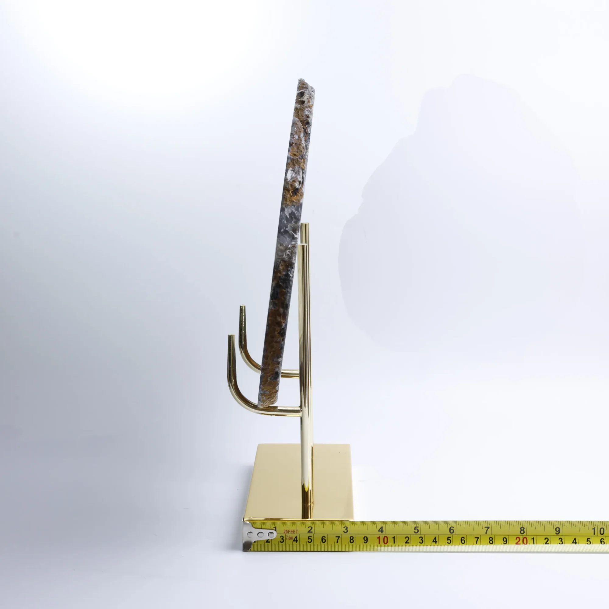 Large Natural Brazilian Agate Slice Display Specimen on Metal Stand (11 × 9.4 in)-022011001-4