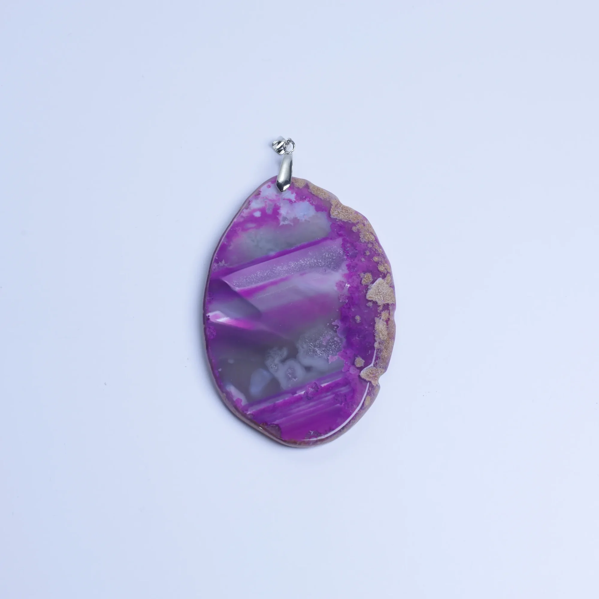 Magenta-Color Agate Slice Pendants-02701470104