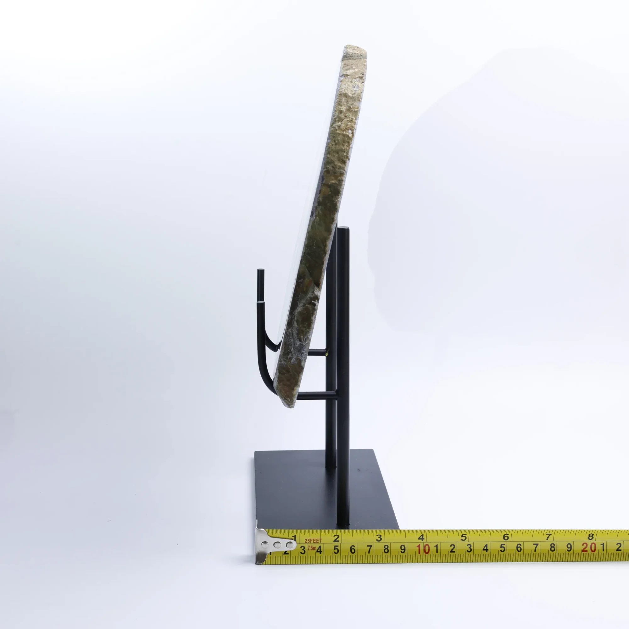 Natural Brazilian Agate Slice Display Specimen on Metal Stand 9.4 × 8.7 in-022011002-6