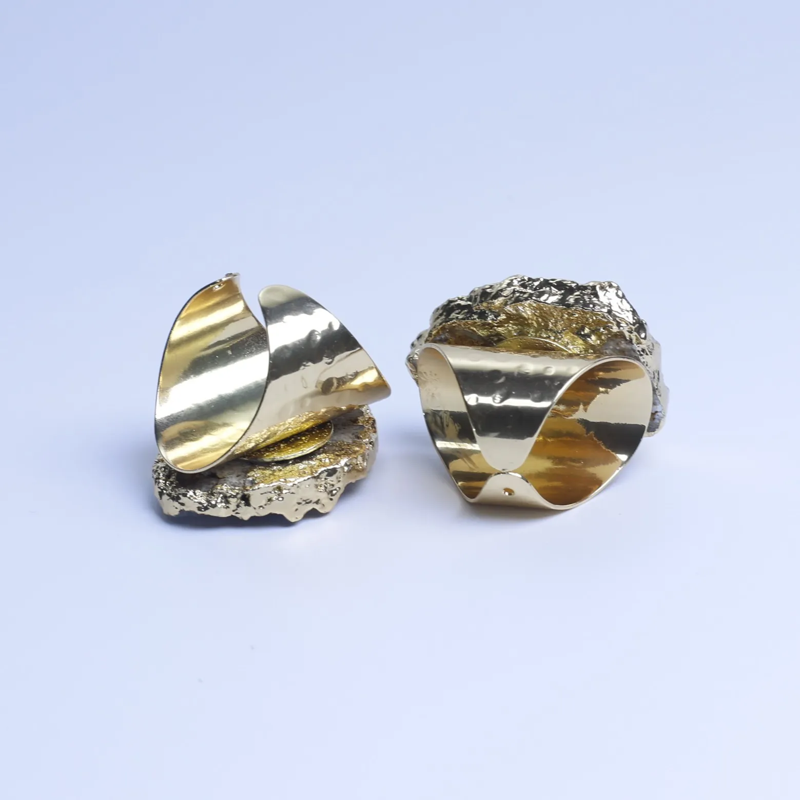 Natural Brazilian Druzy Agate Slice Adjustable Ring-029011303-1