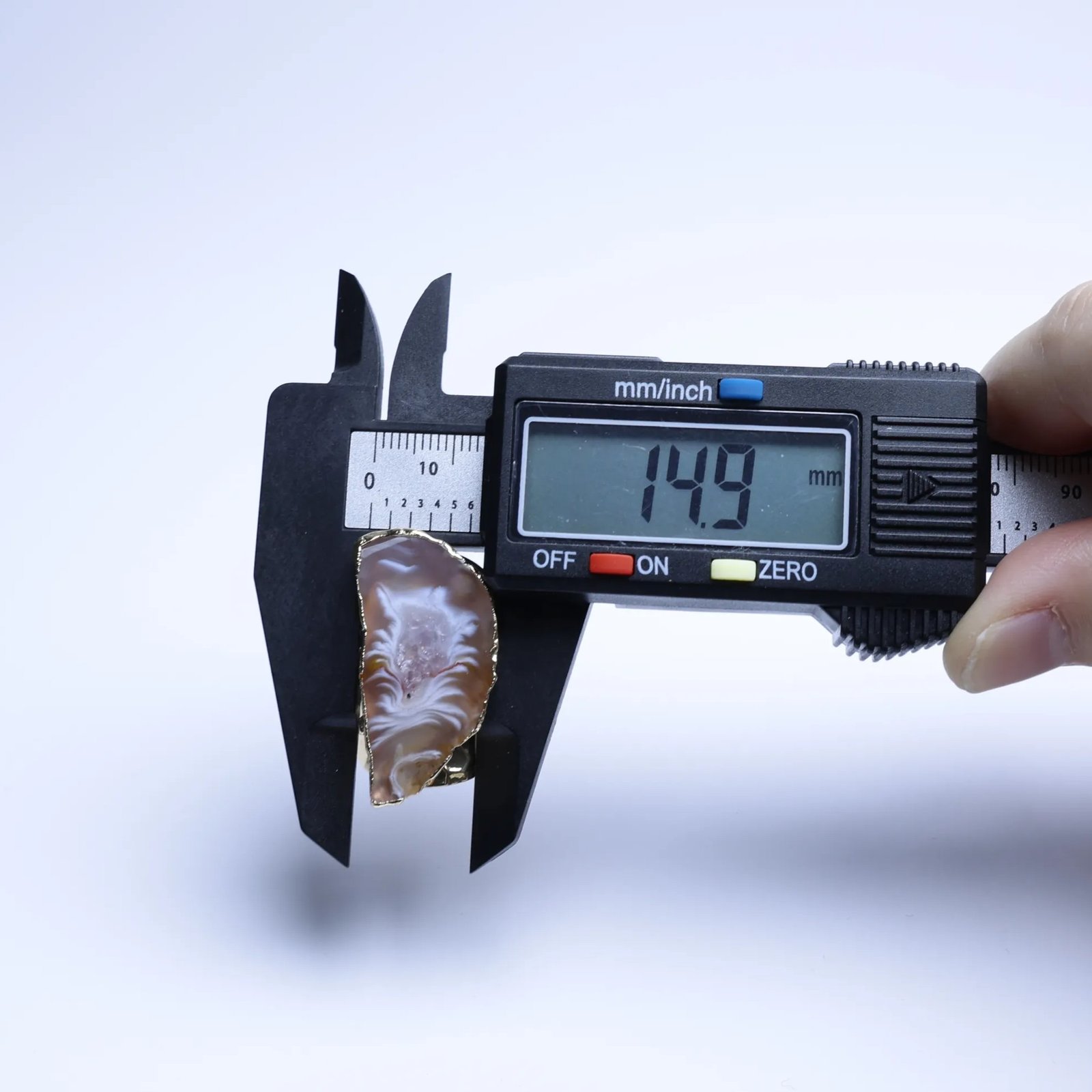 Natural Brazilian Geode Druzy Agate Slice Adjustable Ring-033011302-5