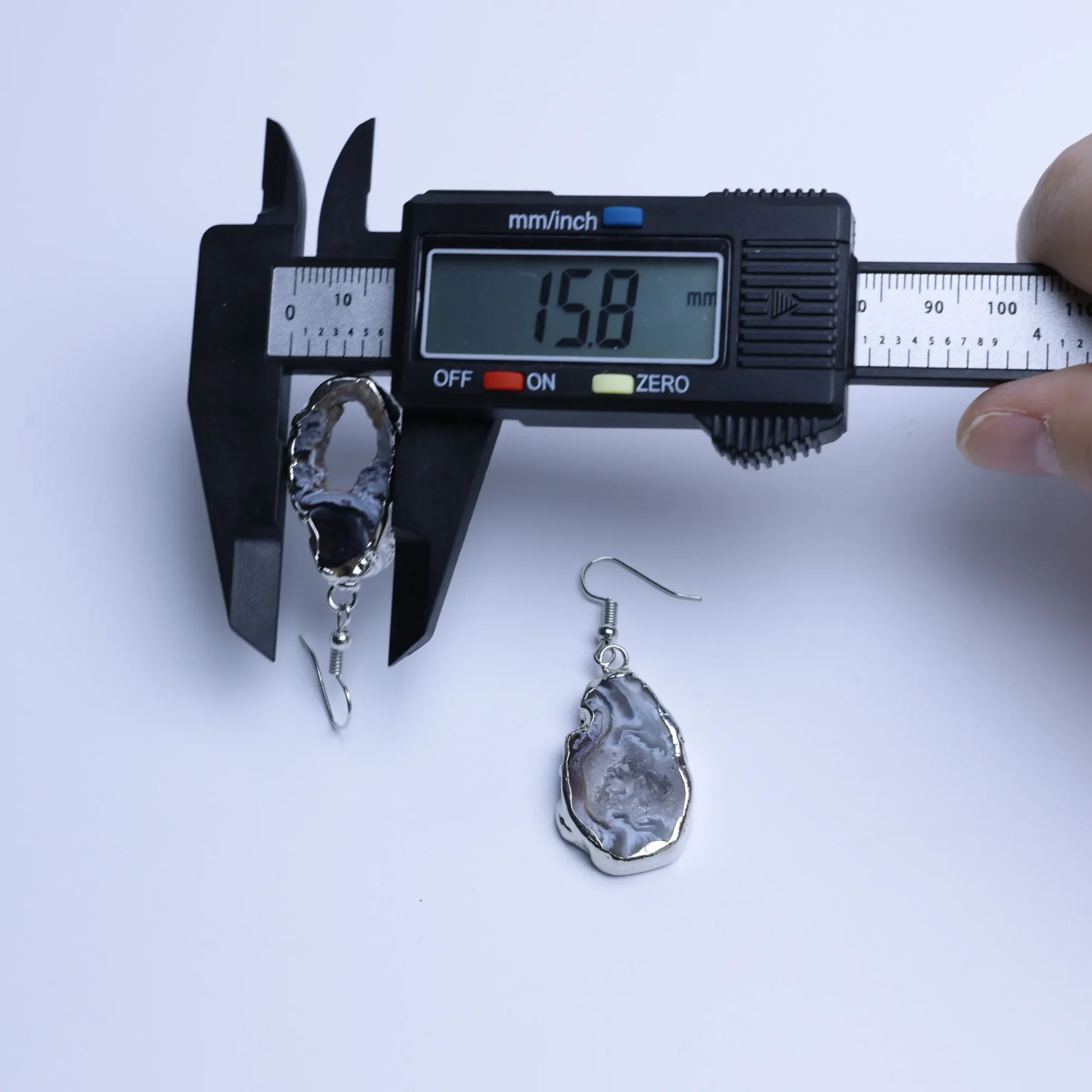 Natural Druzy Agate Geode Slice Pendant-024011101-2