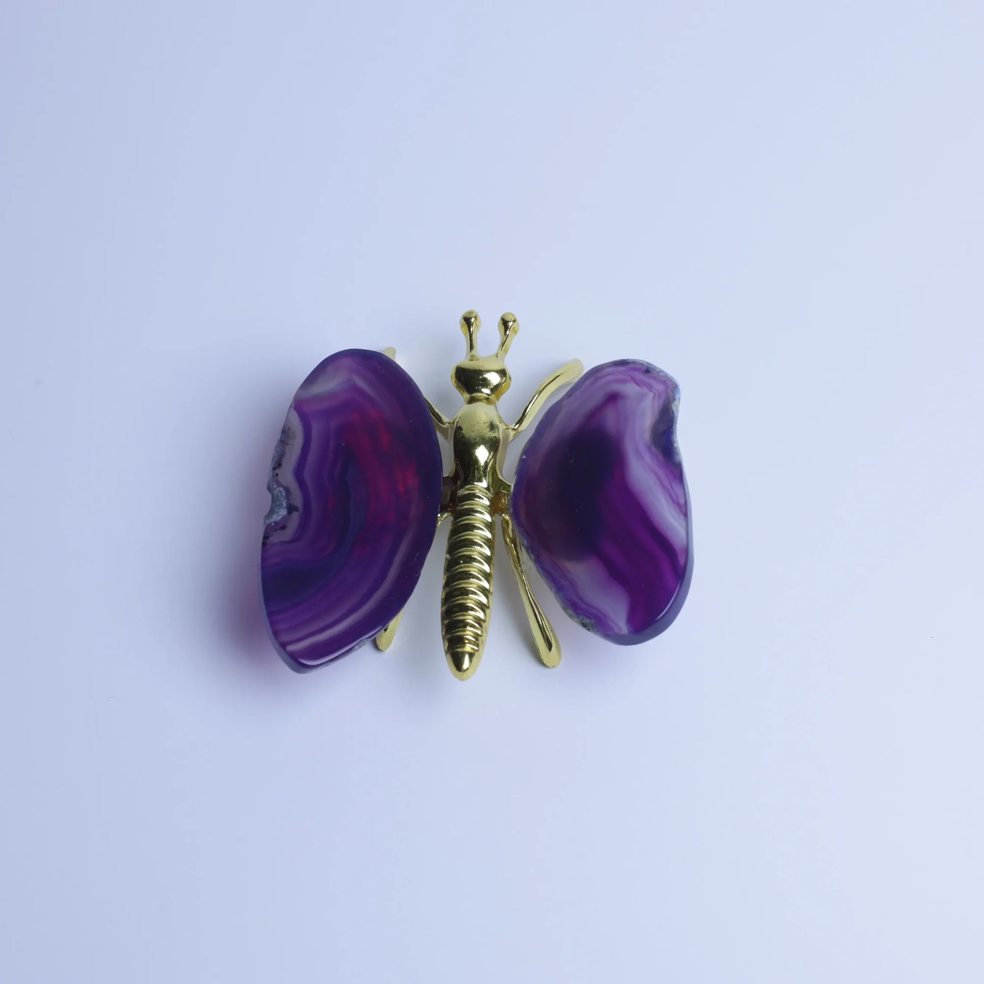 Purple-Color Agate Slice Butterfly-01101100101