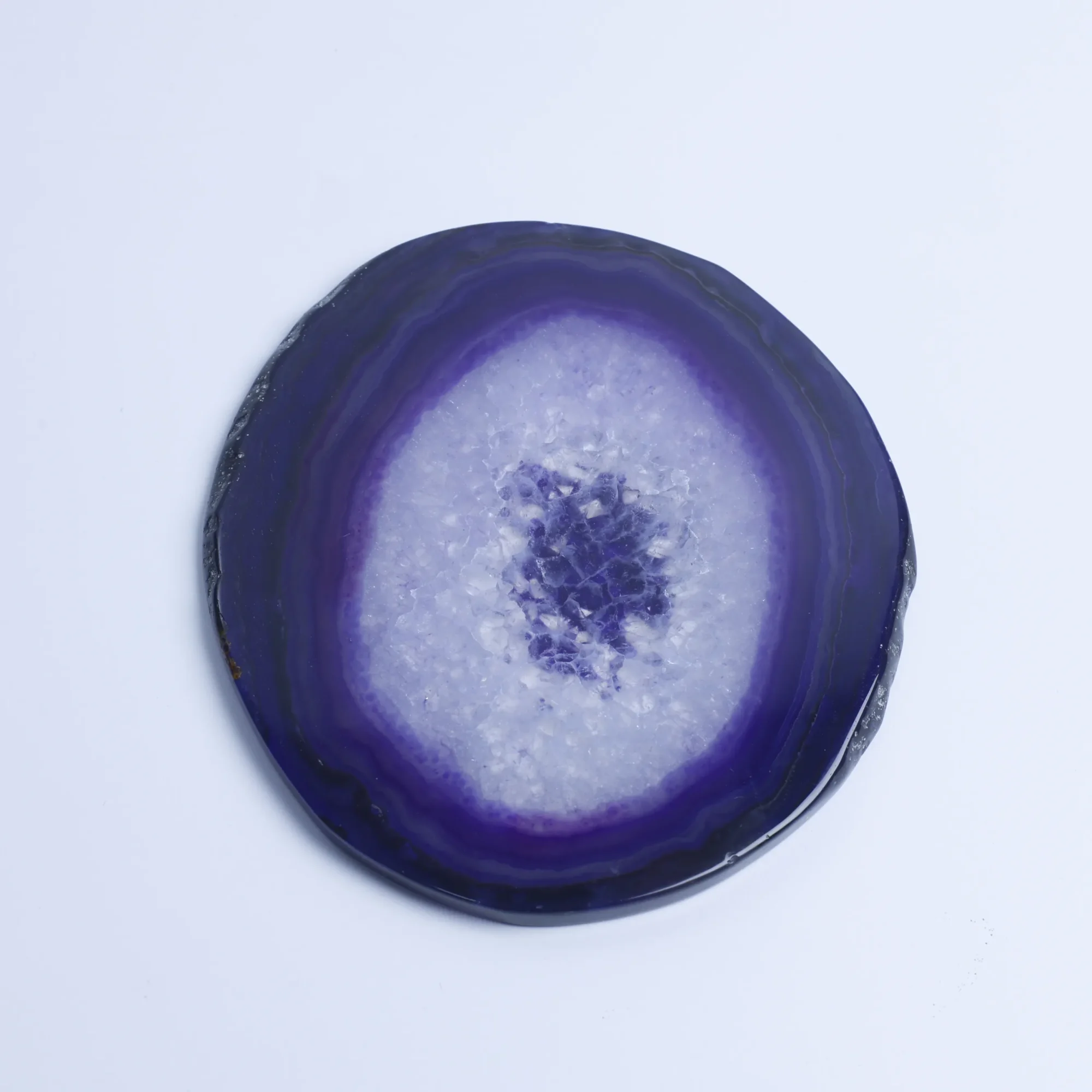 Purple-Color Crystal Agate Slices (2.6–3.3 in)-02001100105