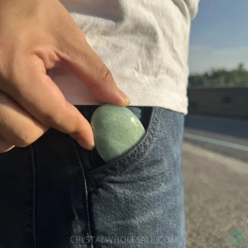 Put the Amazonian palm stone in pocket