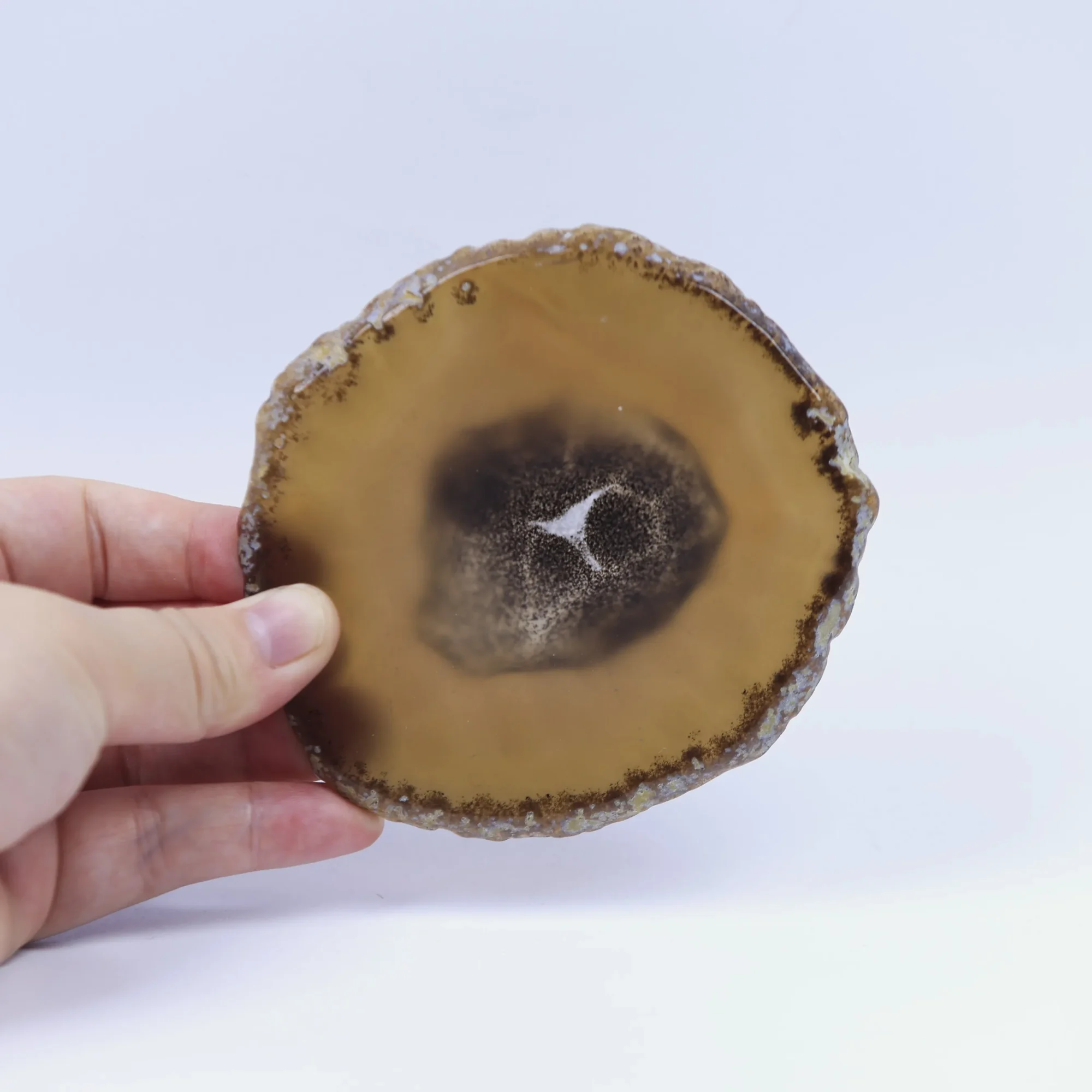 Red-Color Natural Brazilian Agate Slices (3.5-3.9 in )-02101790101