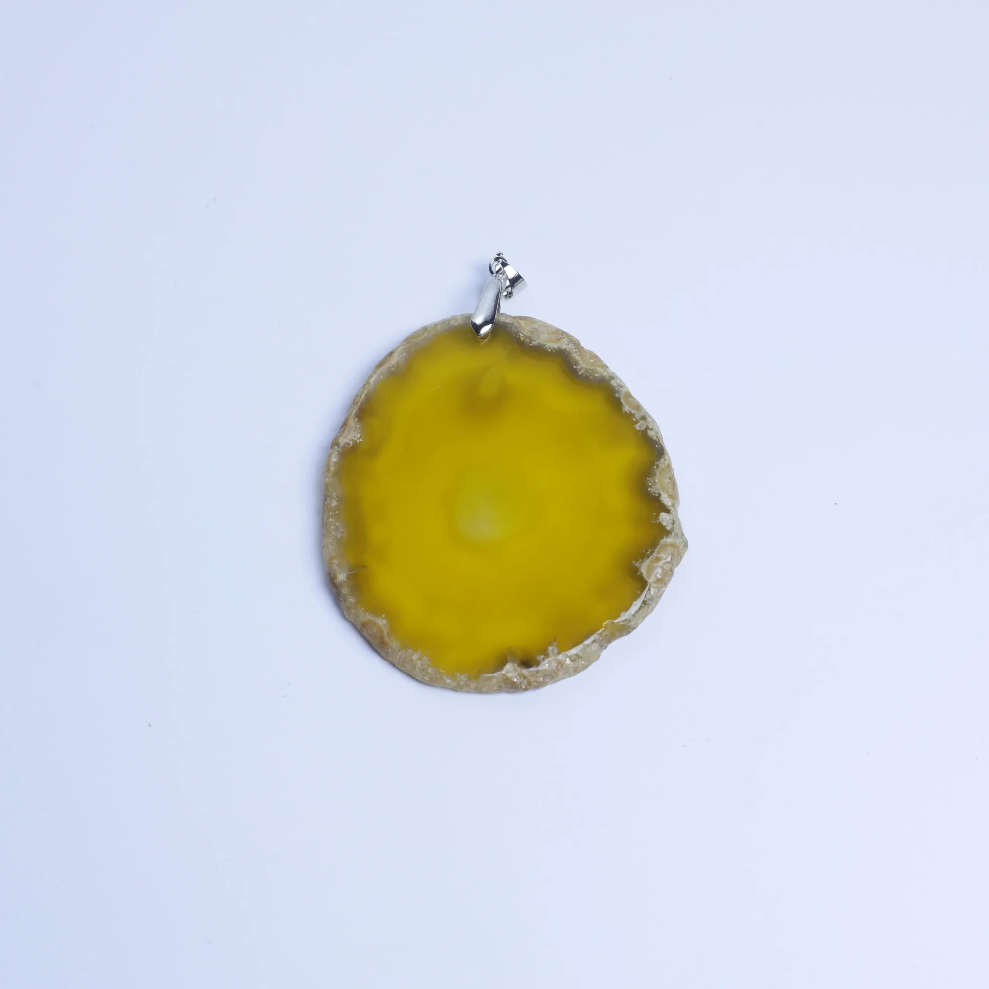 Yellow-Color Agate Slice Pendants-02701470101