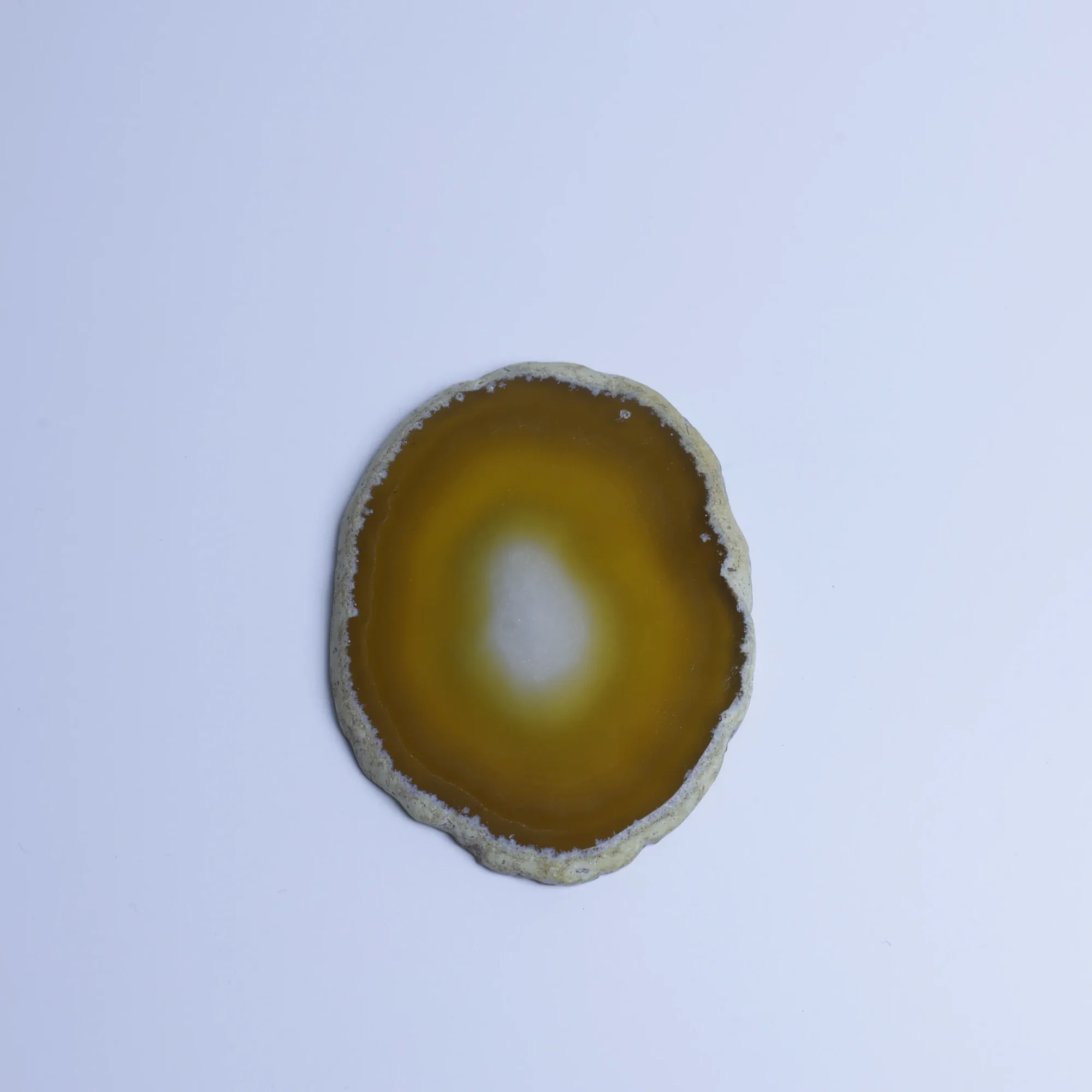 Yellow-Color Crystal Agate Slices (2.6–3.3 in)-01501790106