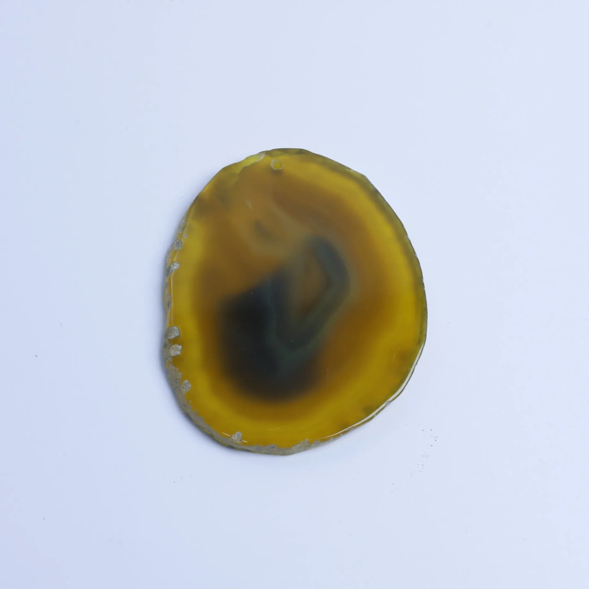 Yellow-Color Drilled Agate Slices Pendants-03901470203