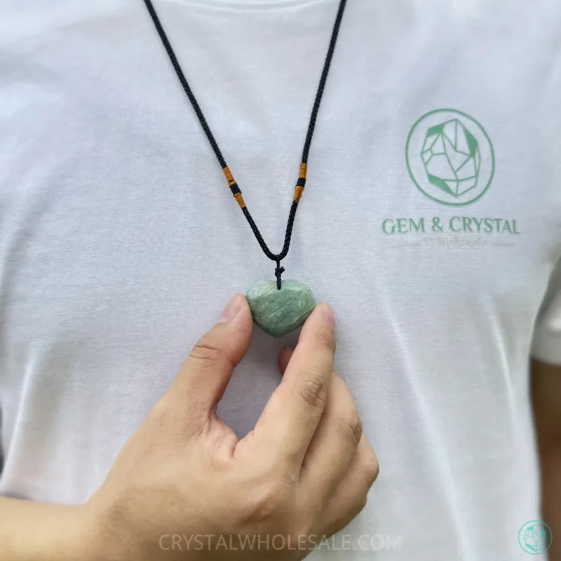 using amazonite heart shape pendant