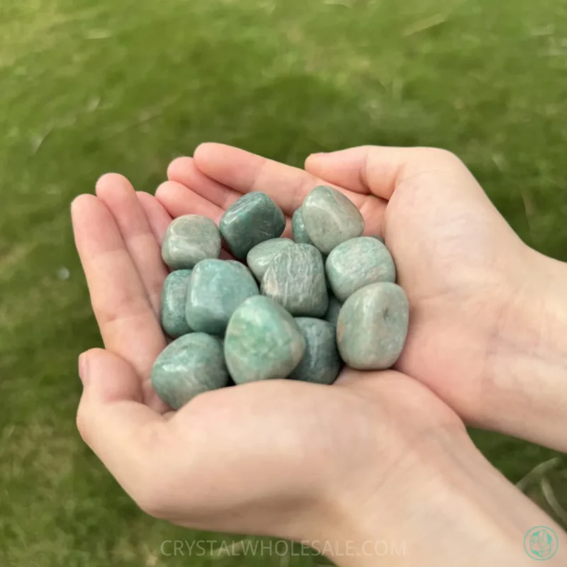 using amazonite tumbled stone for healing
