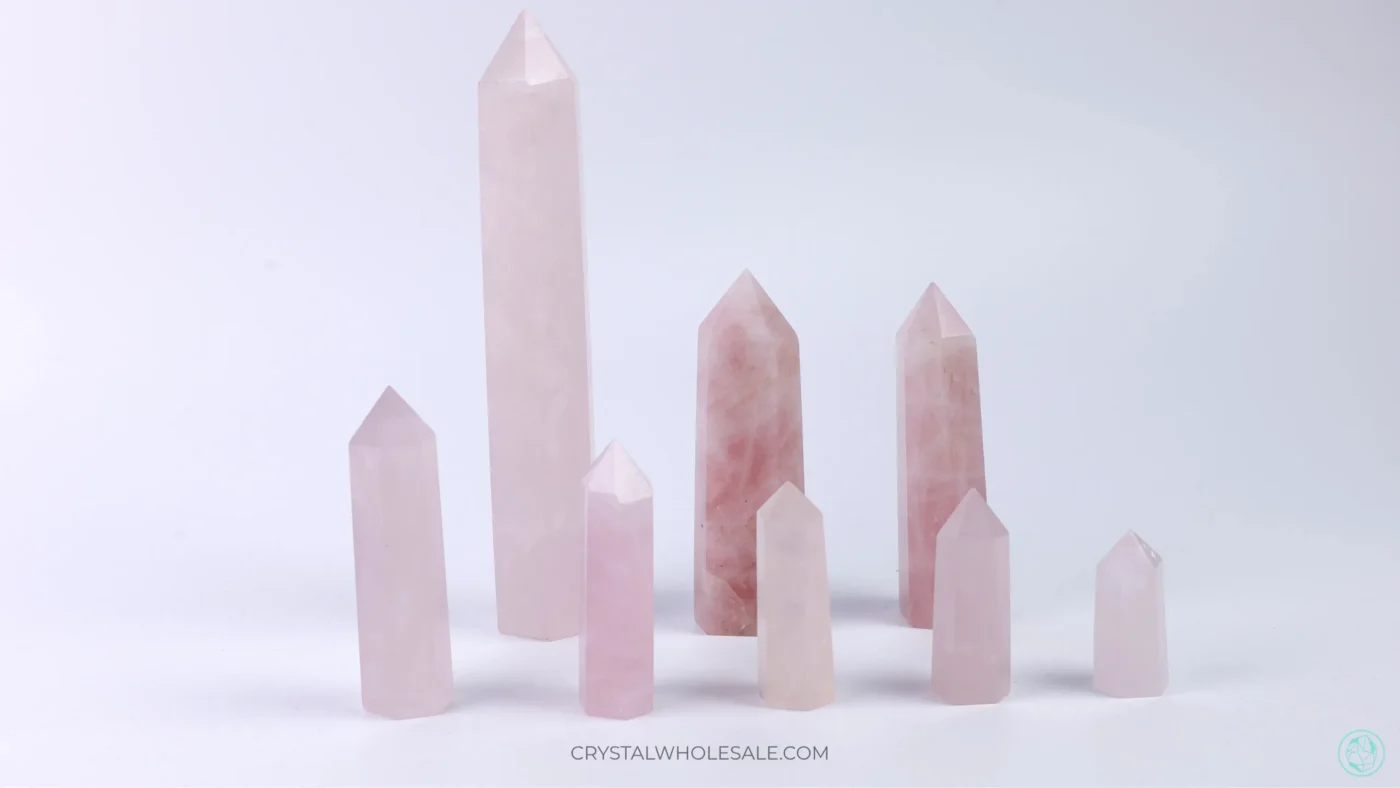 Different colors of rose quartz