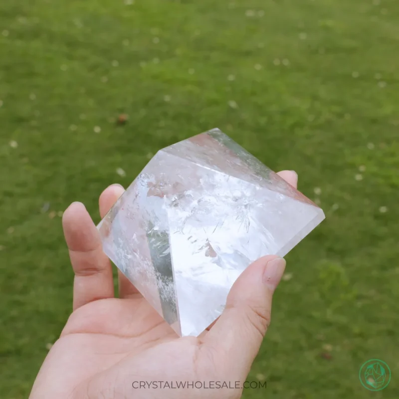 Natural transparent quartz pyramid-1